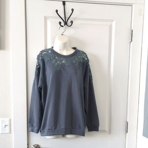 Steel Blue Crew Neck Sweater